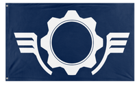 A mockup of the custom flag 'Gears flag' on a white background