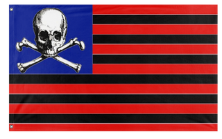 A mockup of the custom flag 'ROGUE STATE flag' on a white background