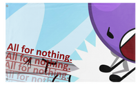 A mockup of the custom flag 'All For Nothing flag' on a white background