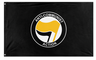 A mockup of the custom flag 'Anti-Communist Action Flag' on a white background