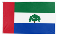 A mockup of the custom flag 'Hadramout state flag' on a white background