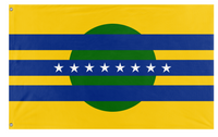 A mockup of the custom flag 'Flag of Bolivar State' on a white background