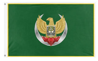 A mockup of the custom flag 'basilica flag' on a white background