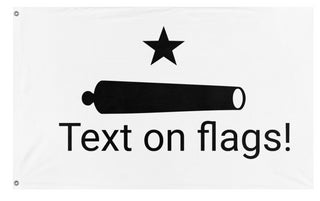 A mockup of the custom flag 'test1 flag' on a white background