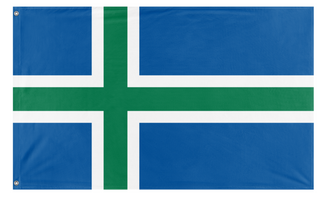 A mockup of the custom flag '6 flag' on a white background