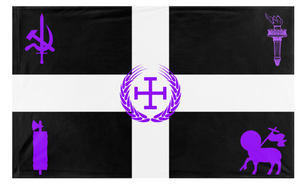 A mockup of the custom flag 'Globalist Puerto Rico flag' on a white background