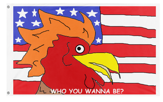 A mockup of the custom flag 'flag' on a white background