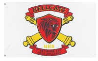 A mockup of the custom flag 'HELLCAT HOR flag' on a white background