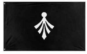 A mockup of the custom flag 'Nite flag' on a white background