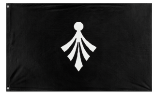 A mockup of the custom flag 'Nite flag' on a white background