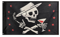 A mockup of the custom flag 'SkellySD flag' on a white background