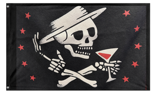 A mockup of the custom flag 'SkellySD flag' on a white background