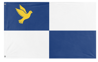 A mockup of the custom flag 'Voslage flag' on a white background