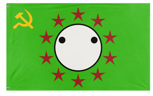 A mockup of the custom flag 'Jimmiestan flag' on a white background