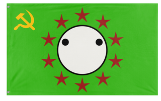 A mockup of the custom flag 'Jimmiestan flag' on a white background
