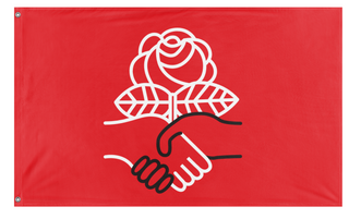 A mockup of the custom flag 'Democratic Socialists of America flag' on a white background