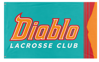 A mockup of the custom flag 'DIABLO-LAX-v2-REORDER flag' on a white background