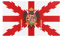 A mockup of the custom flag 'United Theocracy of Spain flag' on a white background