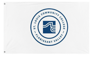 A mockup of the custom flag 'Flo Valley flag' on a white background