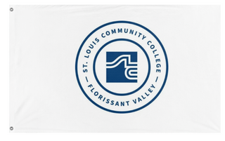 A mockup of the custom flag 'Flo Valley flag' on a white background