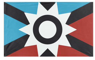 A mockup of the custom flag 'The Commonwealth of VanillaCraft flag' on a white background