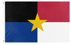 A mockup of the custom flag 'La Mancha flag' on a white background