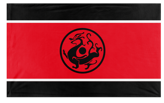 A mockup of the custom flag 'Han Nationalist flag' on a white background