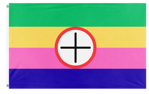 A mockup of the custom flag 'Integrated flag' on a white background