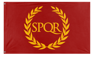 A mockup of the custom flag 'Roman Empire flag' on a white background