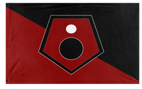 A mockup of the custom flag 'Ministry of Defense flag' on a white background