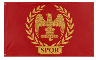 A mockup of the custom flag 'Roman Empire flag' on a white background