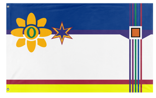 A mockup of the custom flag 'Flag 1' on a white background