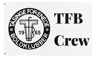 A mockup of the custom flag 'Tfb crew flag' on a white background