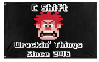 A mockup of the custom flag 'C Shift flag' on a white background