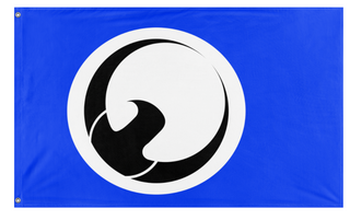 A mockup of the custom flag 'Realmsund Nationalflagg' on a white background