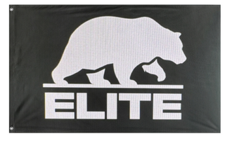 A mockup of the custom flag 'Bruin flag' on a white background