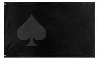 A mockup of the custom flag 'Spade flag' on a white background