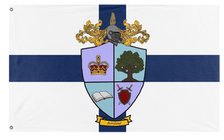 A mockup of the custom flag 'Perryland flag' on a white background