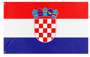 A mockup of the custom flag 'HRVATSKA flag' on a white background