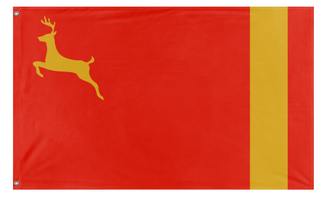 A mockup of the custom flag 'Yuktobania flag' on a white background