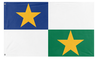 A mockup of the custom flag 'Whio  flag' on a white background