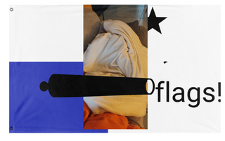 A mockup of the custom flag 't flag' on a white background