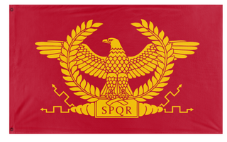 A mockup of the custom flag 'Flag of Rome' on a white background