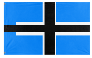 A mockup of the custom flag 'yui flag' on a white background