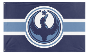 A mockup of the custom flag 'MN_LOON flag' on a white background
