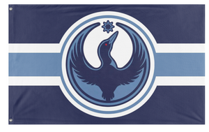 A mockup of the custom flag 'MN_LOON flag' on a white background