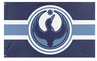 A mockup of the custom flag 'MN_LOON flag' on a white background