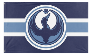 A mockup of the custom flag 'MN_LOON flag' on a white background