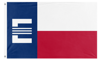 A mockup of the custom flag 'Texan Enclave flag' on a white background