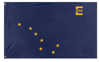 A mockup of the custom flag 'Alaskan Enclave flag' on a white background